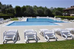 Pool with shared deck chairs