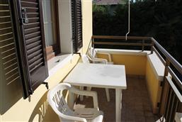 balcony with garden furniture