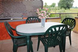 balcony with garden furniture